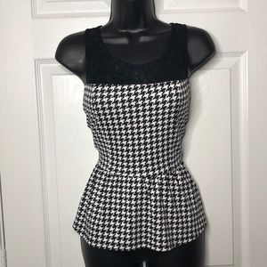 Black & White Peplum Top